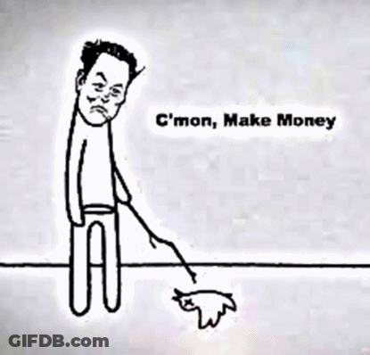 A Drawing Of A Man Sweeping The Floor With The Words " Good Job Keep It Up " GIF