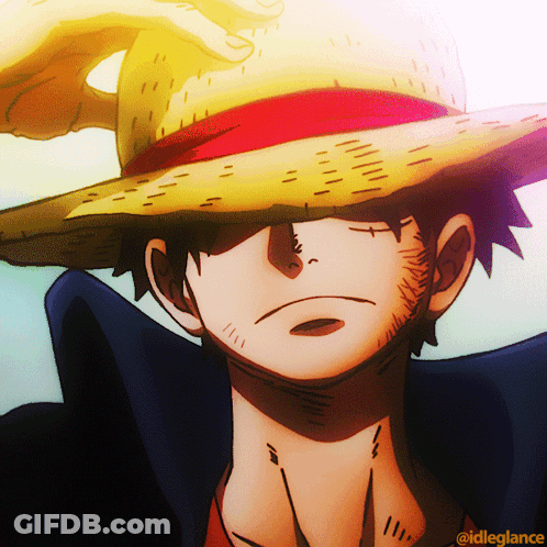 A Drawing Of A Man Wearing A Straw Hat With The Name @Idleglance Written Below It GIF
