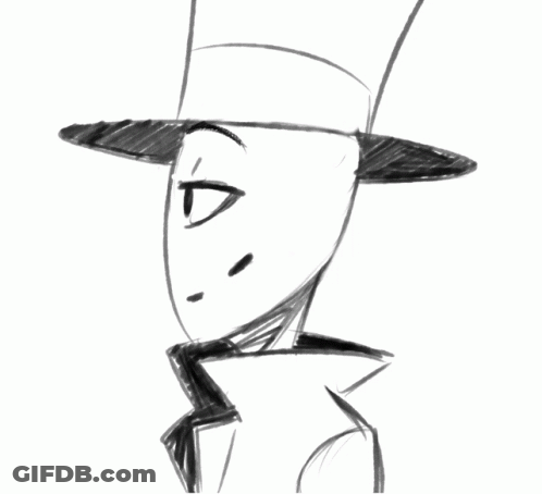 A Drawing Of A Man Wearing A Top Hat GIF