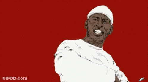 A Drawing Of A Man Wearing A White Shirt And A White Hat On A Green Background GIF