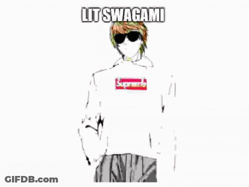 A Drawing Of A Man Wearing Sunglasses And A Supreme Shirt GIF