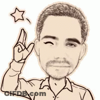 A Drawing Of A Man With A Beard And Mustache Giving A Thumbs Up Sign . GIF