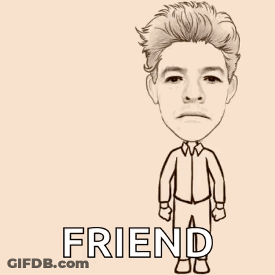 A Drawing Of A Man With A Big Smile And The Words Good Morning Friend Below Him GIF
