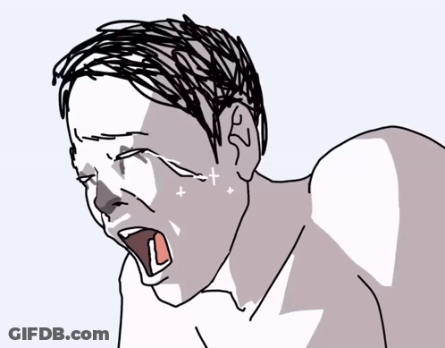 A Drawing Of A Man With A Cross On His Forehead GIF