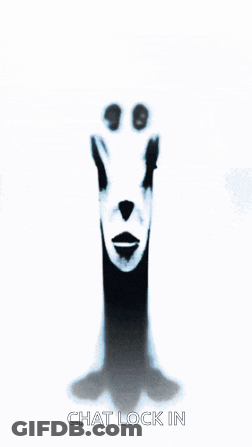 A Drawing Of A Man With A Long Neck And The Words Chat Lock In On The Bottom GIF