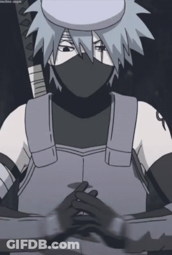 A Drawing Of A Man With A Mask And A Sword Says Machine-Senpai On The Bottom GIF