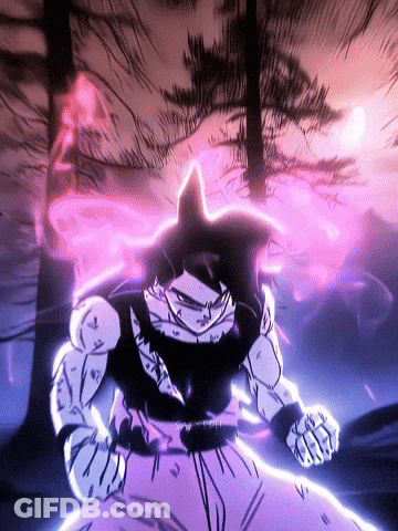 A Drawing Of A Man With A Purple Light Coming Out Of His Head GIF