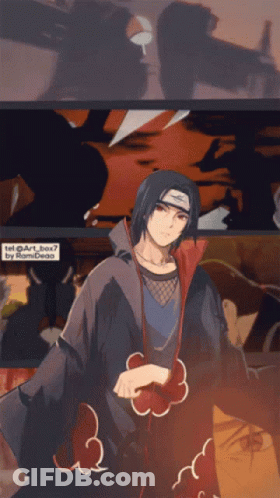 A Drawing Of A Man With A Red Cloud On His Chest GIF