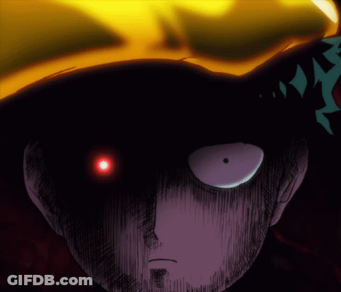 A Drawing Of A Man With A Red Eye GIF
