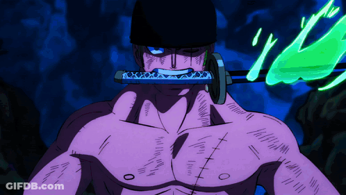 A Drawing Of A Man With A Sword In His Mouth With Stitches On His Chest GIF