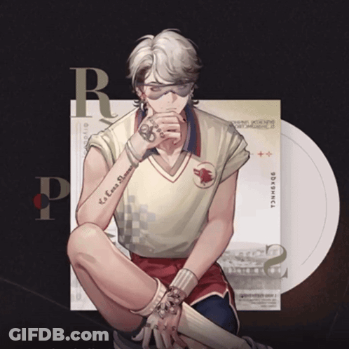 A Drawing Of A Man With A Tattoo On His Arm That Says R GIF