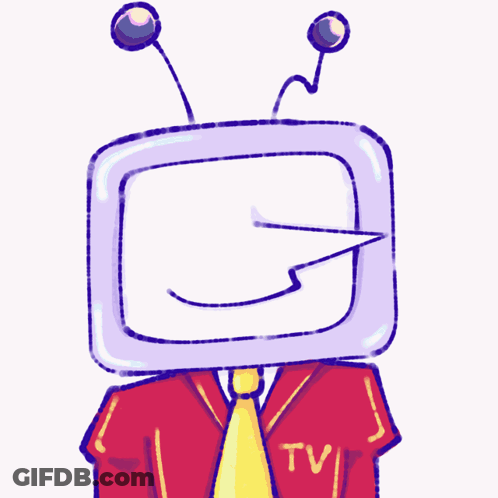 A Drawing Of A Man With A Tv Head And A Tie GIF