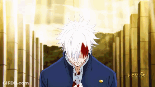 A Drawing Of A Man With Blood On His Face And The Letters Vev Fx GIF