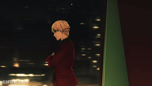 A Drawing Of A Man With Gold Hair And A Red Cape GIF