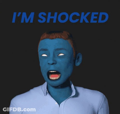 A Drawing Of A Man With His Mouth Open And The Words I 'M Shocked Behind Him GIF