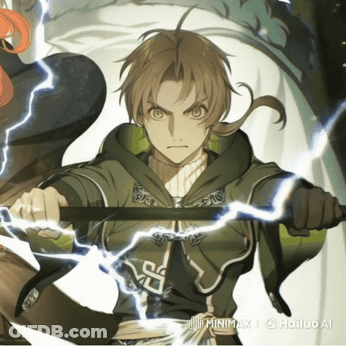 A Drawing Of A Man With Lightning Coming Out Of His Hand GIF