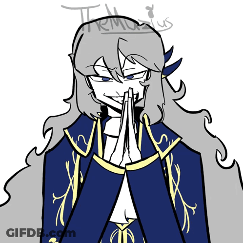 Drawing Of Man With Long Hair And Crown Tremarius GIF