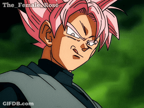 A Drawing Of A Man With Pink Hair Has The Name The_female_rose On The Bottom GIF