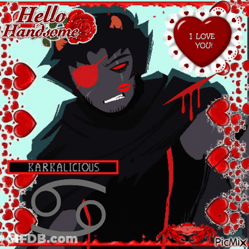 A Drawing Of A Man With Red Lips And A Red Heart That Says I Love You GIF