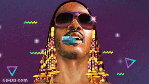 A Drawing Of A Man With Sunglasses And A Microphone In His Mouth GIF