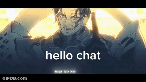 A Drawing Of A Man With The Words Hello Chat Mas No No Below Him GIF