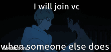A Drawing Of A Man With The Words " I Will Join Vc When Someone Else Does " GIF