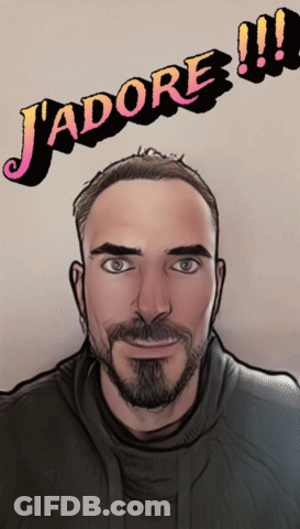Drawing Of Man With J Adore Above GIF