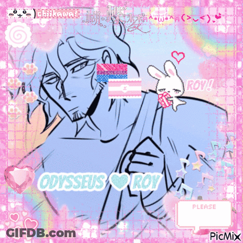 A Drawing Of A Man With The Words Odysseus And Roy GIF