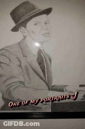 A Drawing Of A Man With The Words One Of My Portraits J On The Bottom GIF