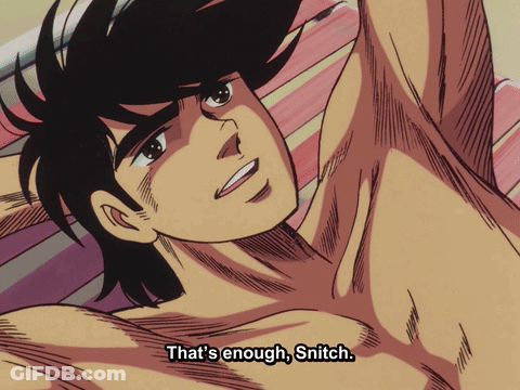 A Drawing Of A Man With The Words That 'S Enough Snitch GIF