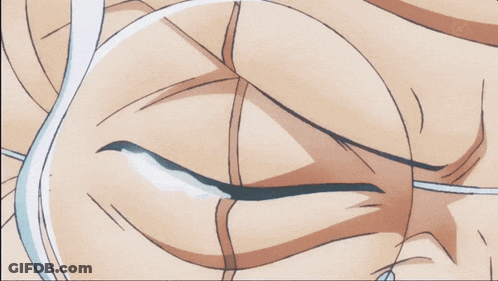 A Drawing Of A Man With White Hair Covering His Face With His Hand GIF