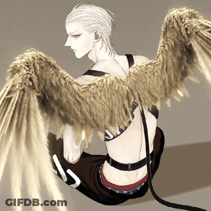 A Drawing Of A Man With Wings And The Letter J GIF