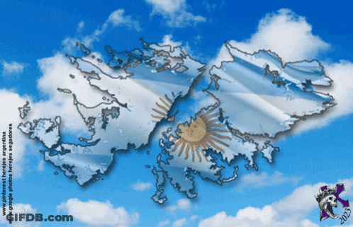 A Drawing Of A Map With The Flag Of Argentina GIF