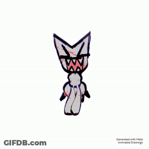 A Drawing Of A Monster Is Generated With Meta Animated Drawings On A White Background GIF