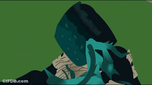 A Drawing Of A Monster With A Green Background And A Few Lines GIF