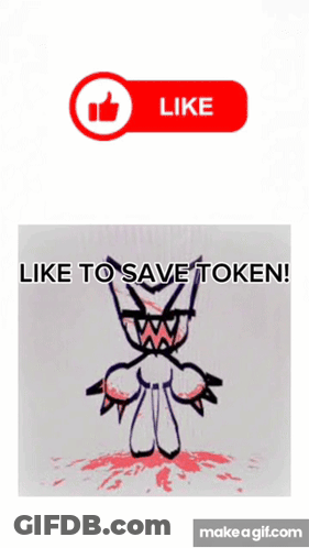 A Drawing Of A Monster With A Like Button Below It GIF
