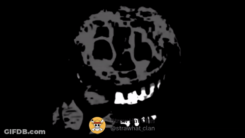 A Drawing Of A Monster With A Skull And Crossbones On The Bottom GIF