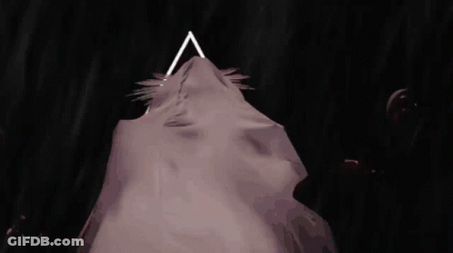 A Drawing Of A Mountain With A Blue Background GIF