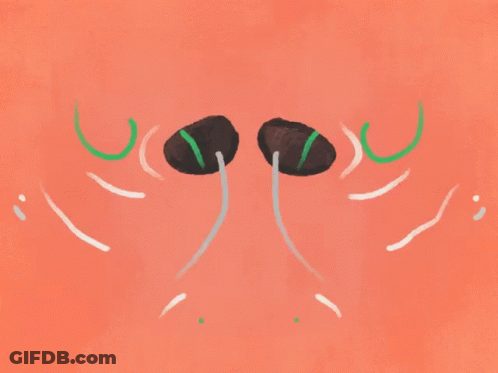 A Drawing Of A Pair Of Ear Buds On A Pink Background GIF