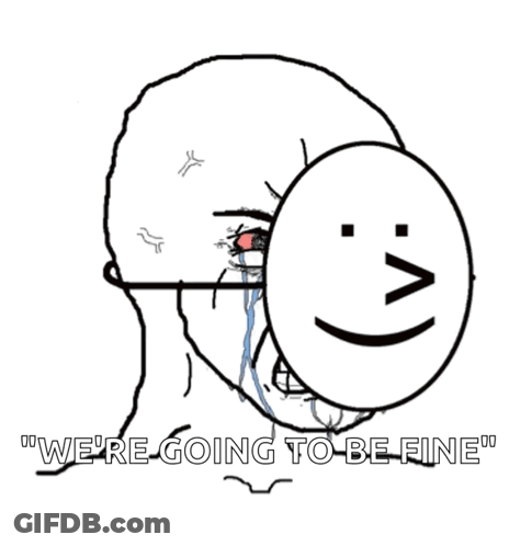 A Drawing Of A Person Covering Their Face With A Smiley Face GIF