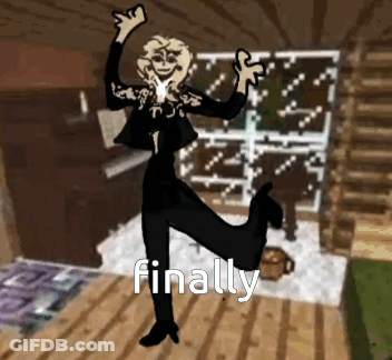 A Drawing Of A Person Dancing In A Room With The Words `` Finally '' . GIF