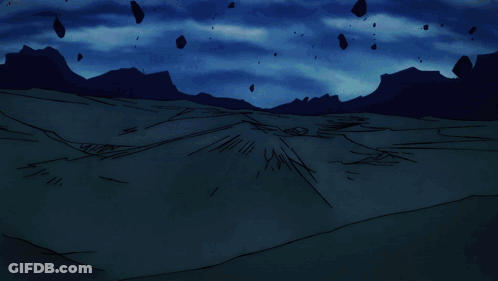 A Drawing Of A Person Falling Into A Hole With A Blue Background GIF