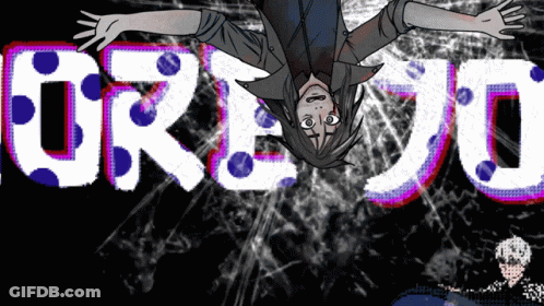 A Drawing Of A Person Hanging Upside Down With The Word Orejo In The Background GIF