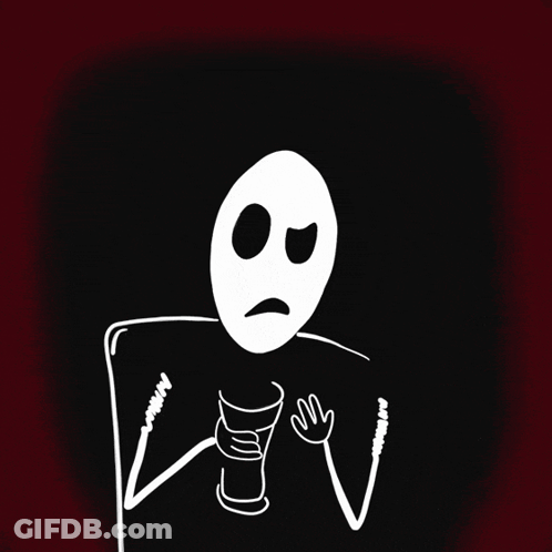 A Drawing Of A Person Holding A Drum With The Word He-He Written Below It GIF