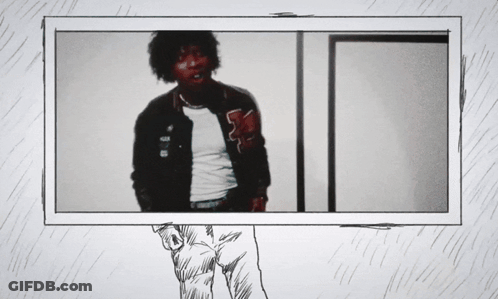 A Drawing Of A Person Holding A Sign That Says ' A ' On It GIF