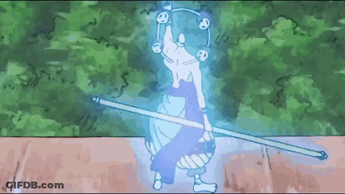 A Drawing Of A Person Holding A Sword With A Green Background Behind Them GIF