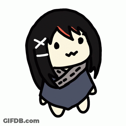 A Drawing Of A Person Holding Another Person 'S Head With A X On It GIF