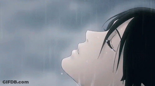 A Drawing Of A Person Laying In The Rain GIF