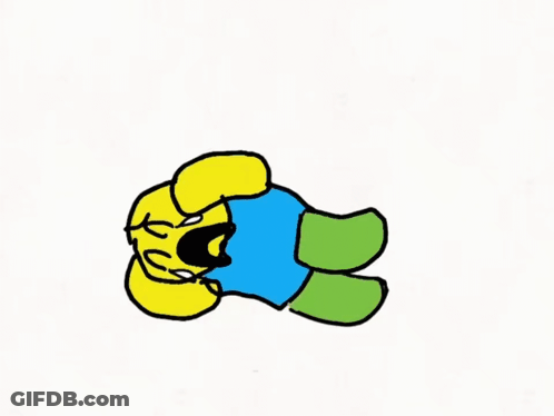 A Drawing Of A Person Laying On Their Back With A Yellow Face And Green Arms . GIF
