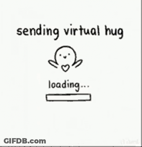A Drawing Of A Person Loading A Virtual Hug GIF